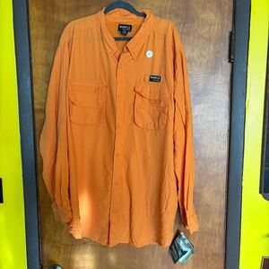 Guide Series Boundary Waters LS Men's Button Up Shirt Orange Size 3XLT NEW